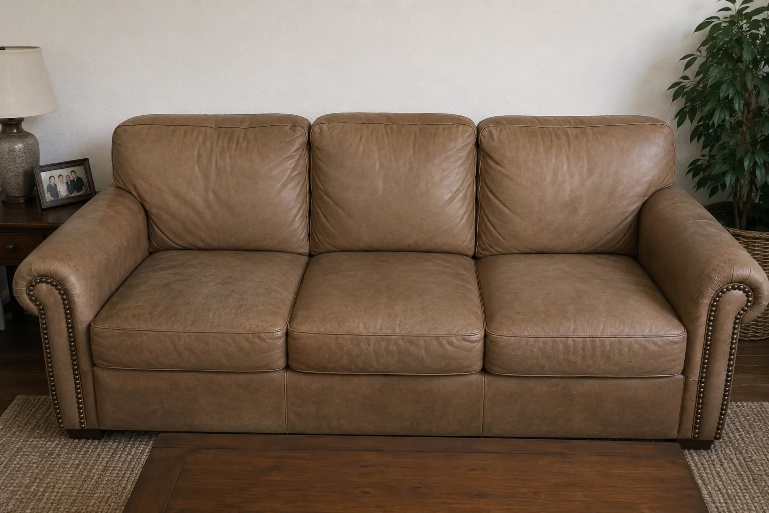 Before leather sofa cleaning