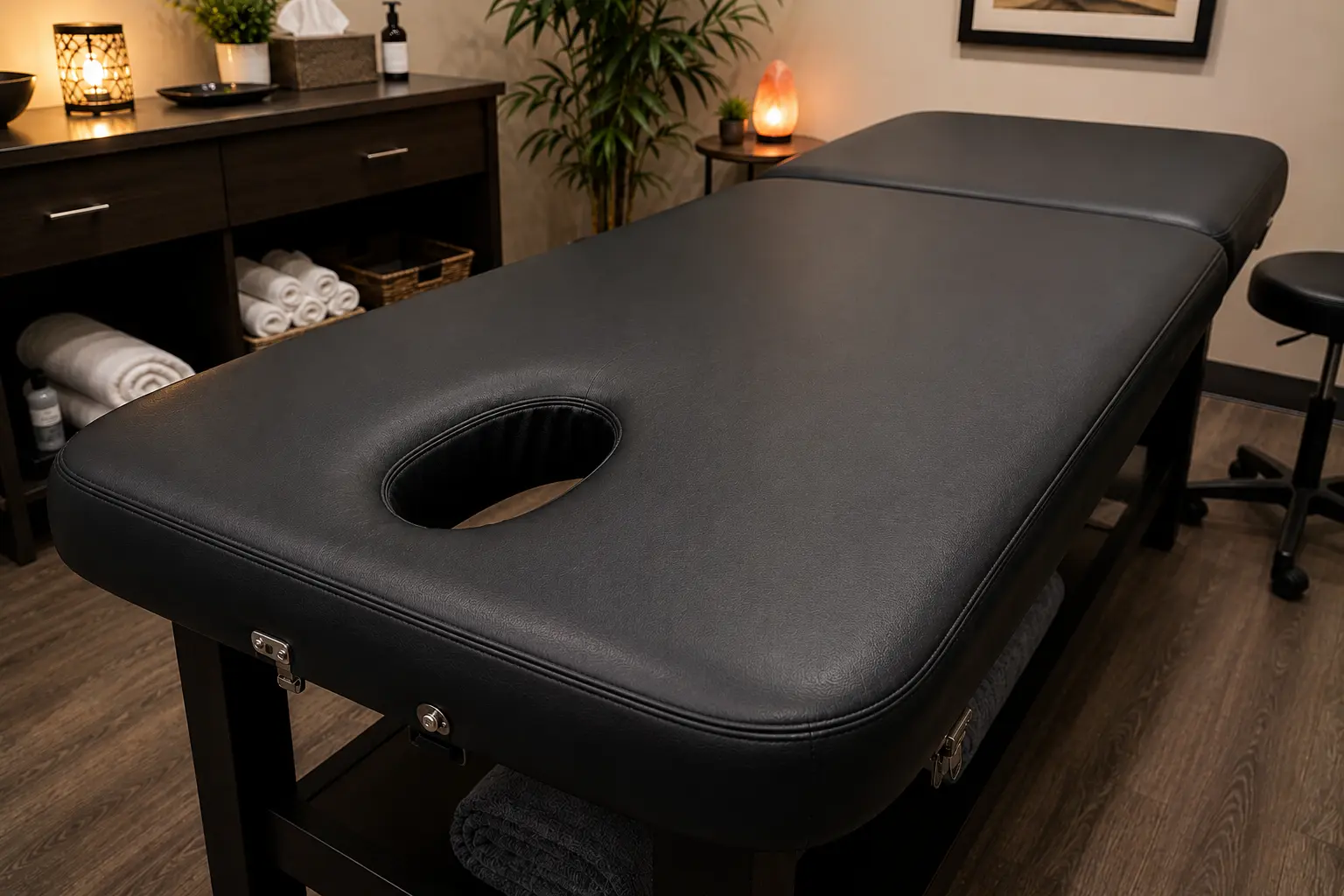 After commercial massage chair upholstery repair