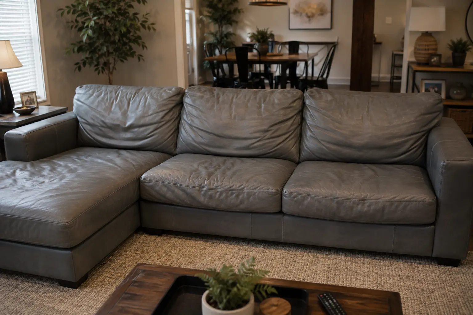 Before removable sofa cushion restuffing