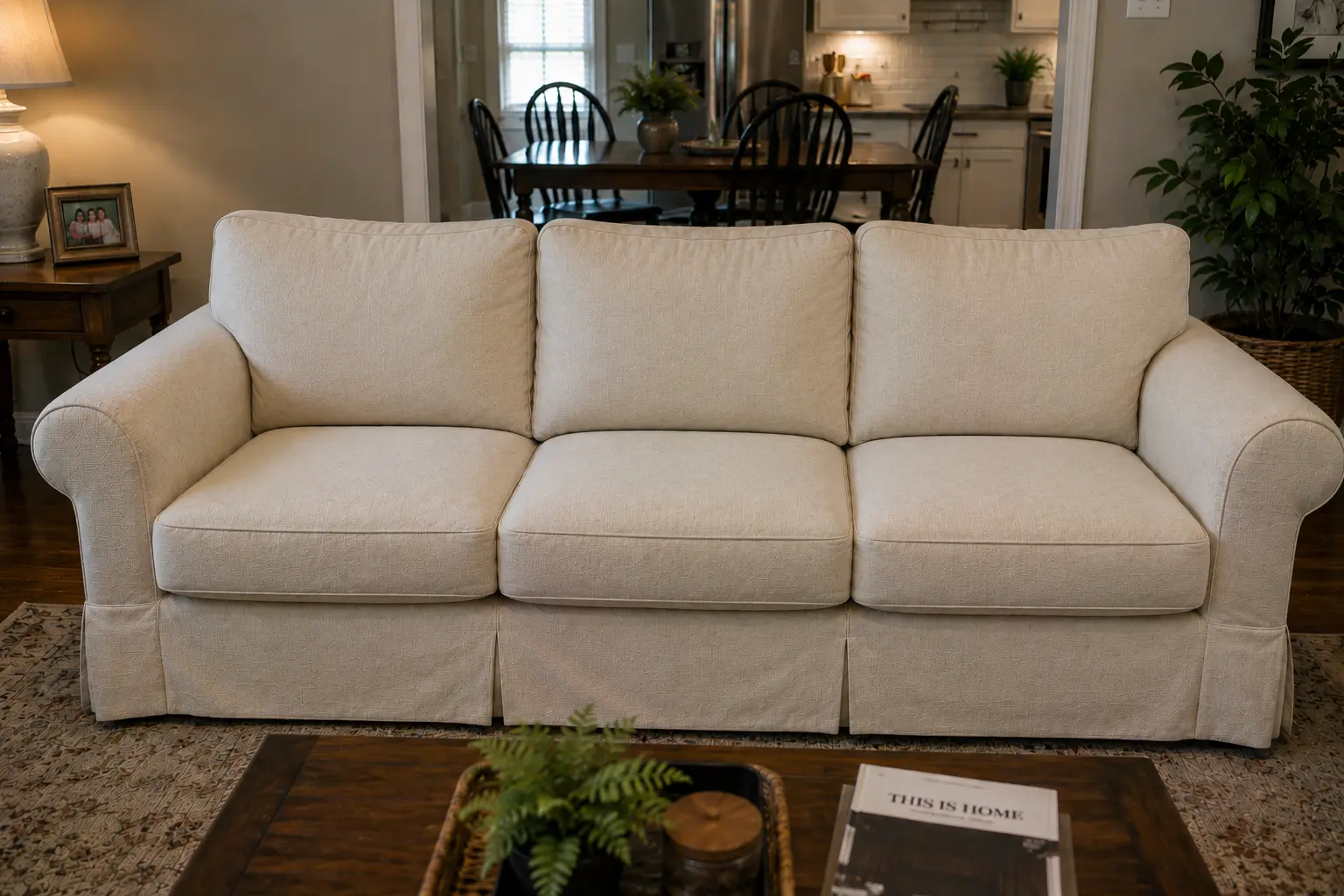 After fixed sofa cushion foam repair