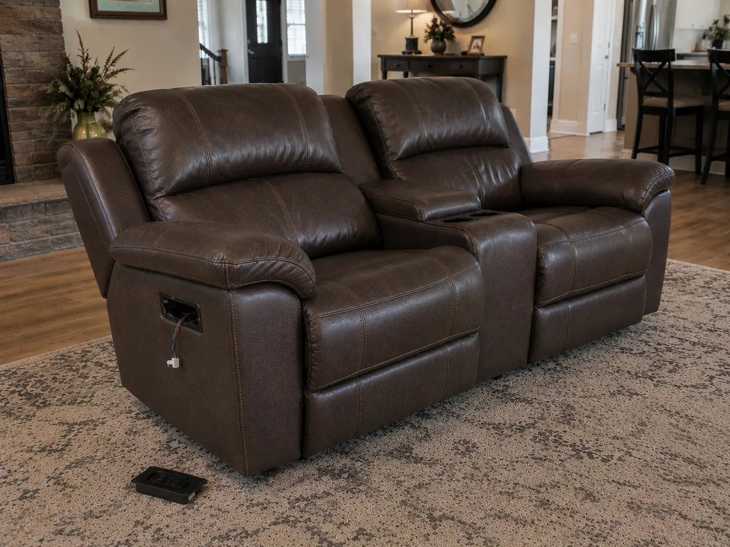 Before recliner control button replacement