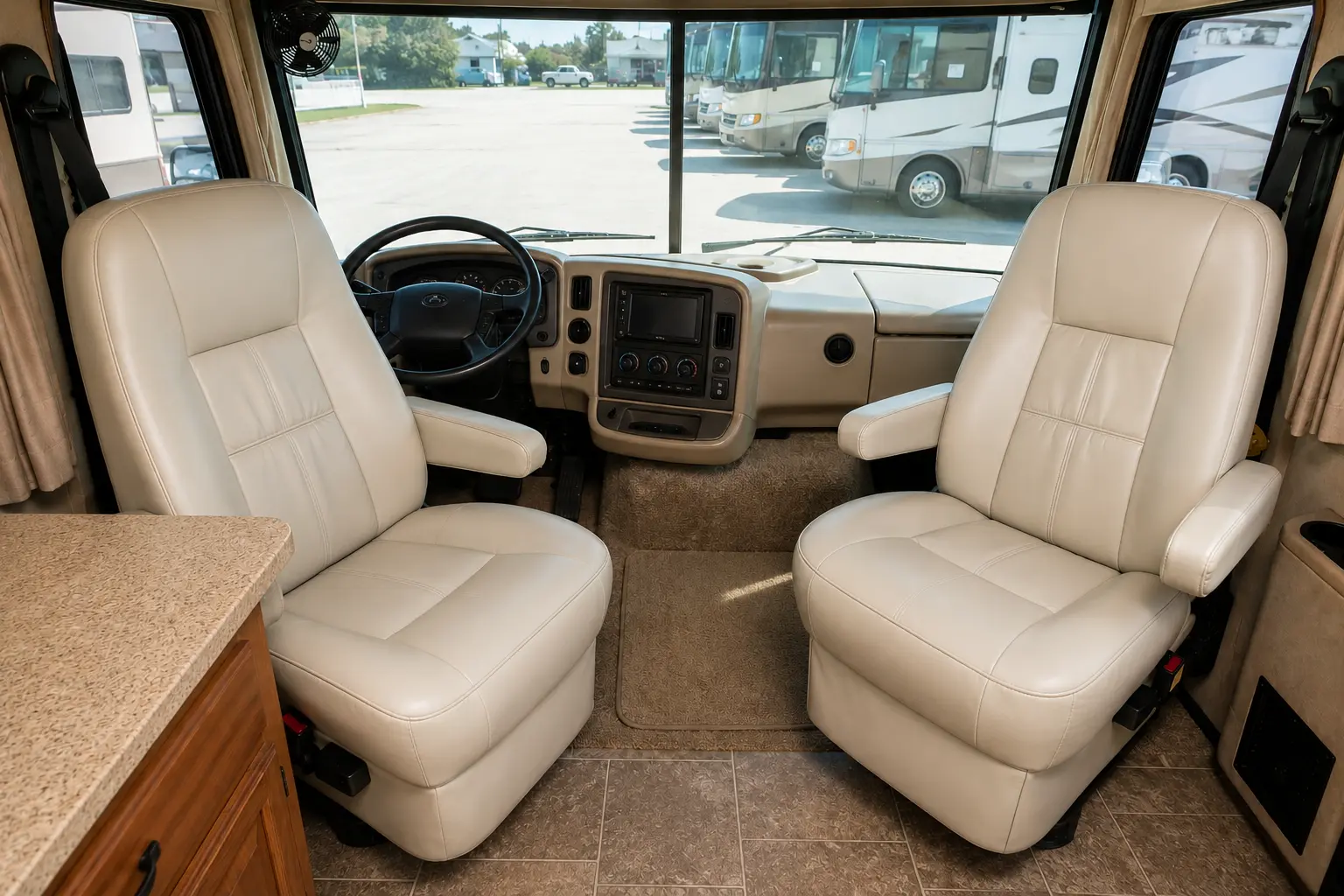 After RV dinette upholstery repair