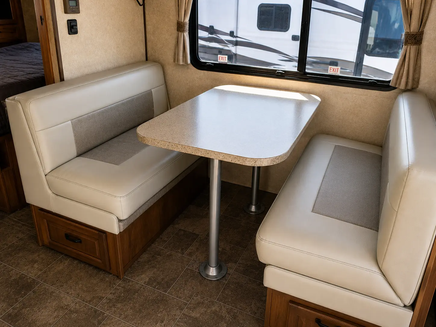 After RV captain chair upholstery replacement
