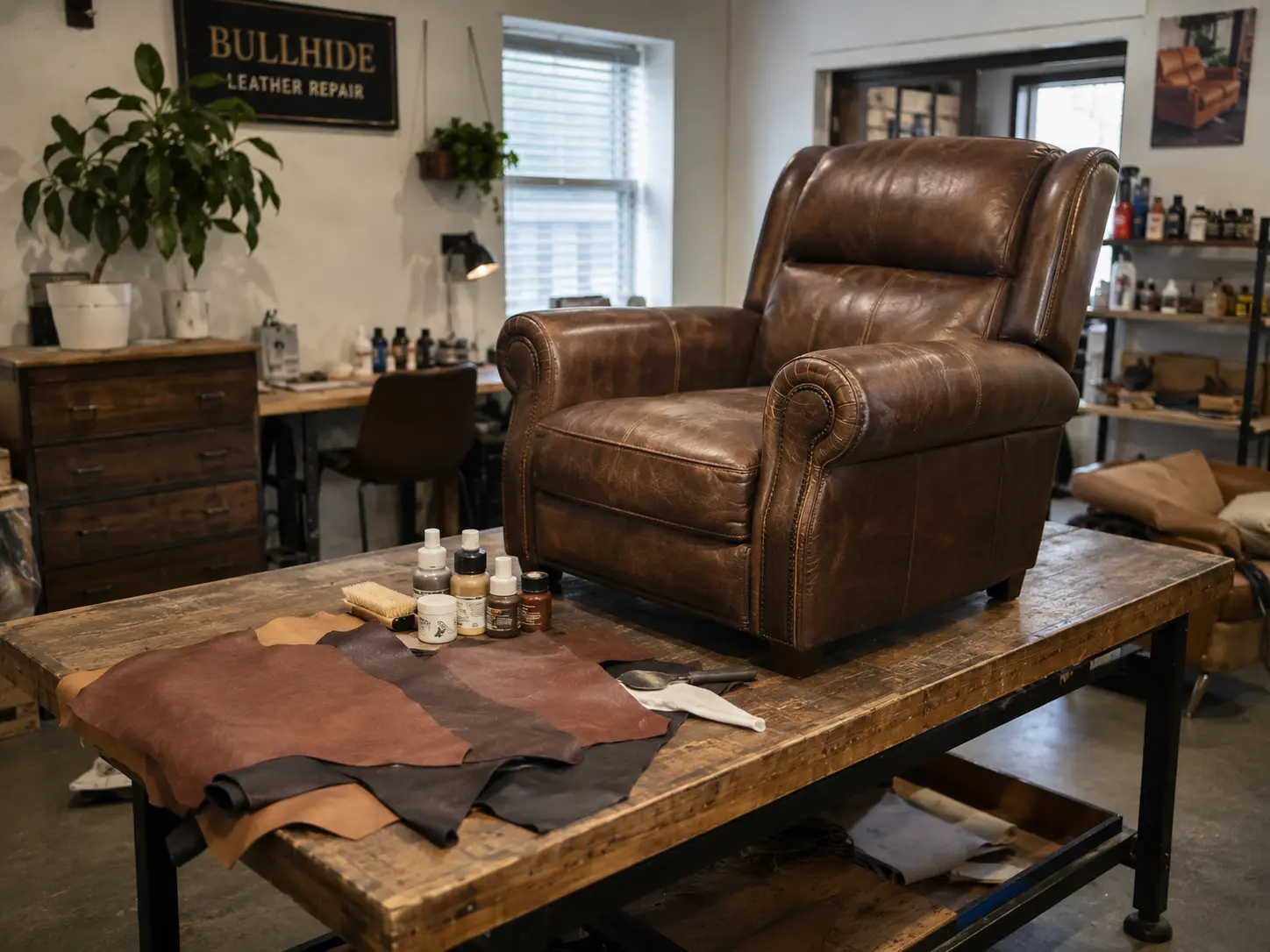 Leather repair workshop